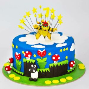 Super Mario torta Koopa királlyal