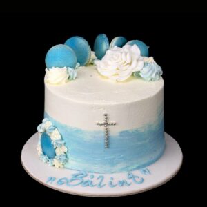 Kék habcsókos torta keresztelőre