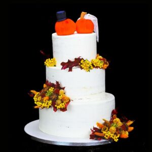 háromemeletes őszi esküvői torta