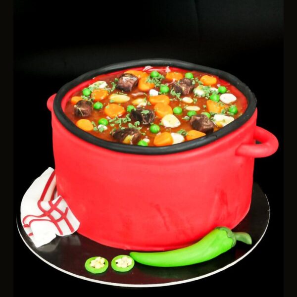 Vadragu leves torta piros fazékban