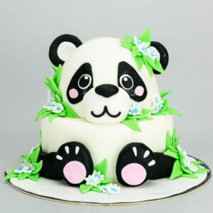 pandamaci torta virágokkal