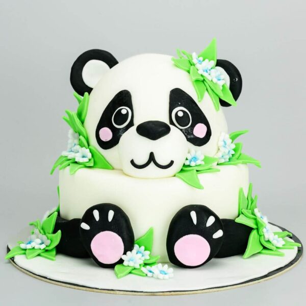 pandamaci torta virágokkal