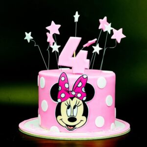 Minnie egér torta rózsaszín csillagokkal