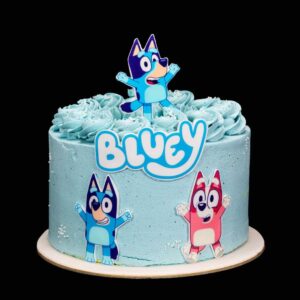 Bluey és Bingo kék torta