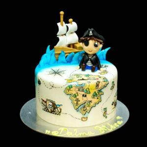 kalóz torta hajóval földrészekkel