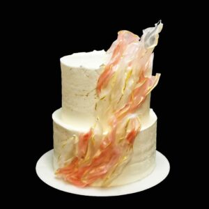 rózsaszín lángok torta