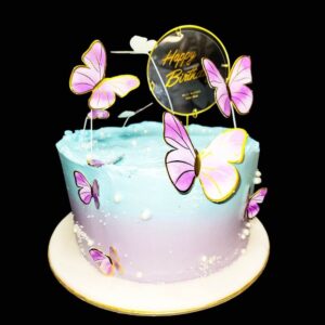 rózsaszín pillangós torta