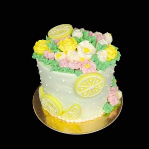 Virágos citromos torta