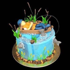 fekvő horgász a pácban torta