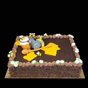 méhész torta méhecskékkel mézes csuporral csurgatóval