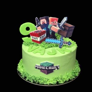 Minecraft torta 2d-s fotóostyával