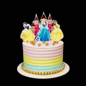 disney hercegnők torta arany gyöngyökkel