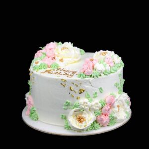 fehér rózsaszín rózsás torta