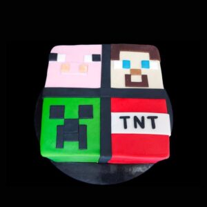 kocka minecraft torta