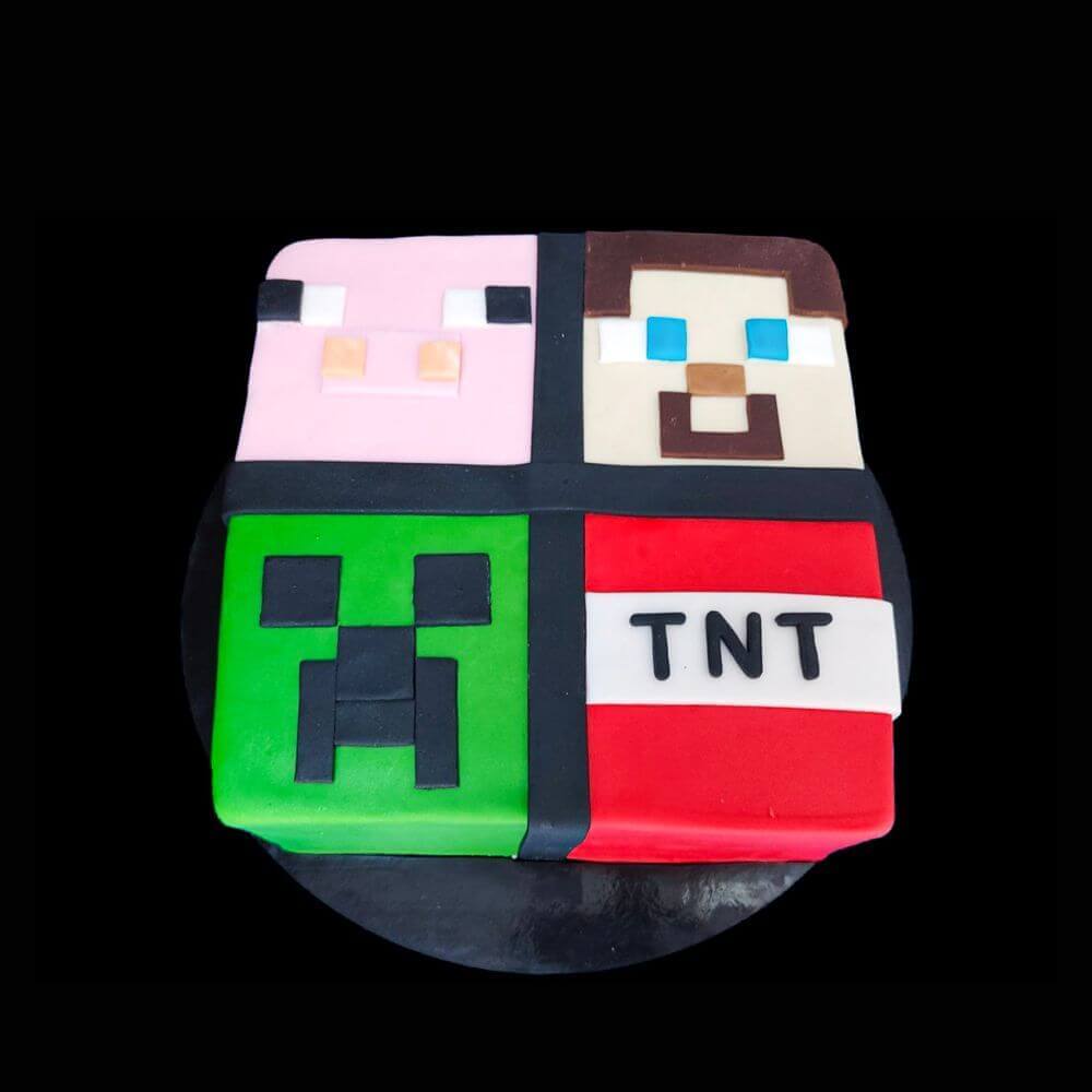 kocka minecraft torta