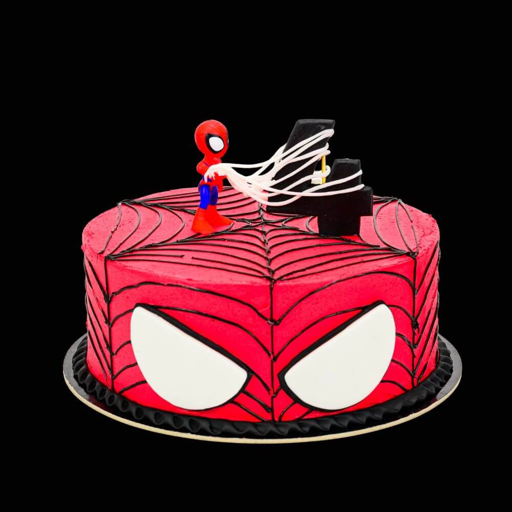 piros pókember torta figurával